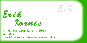 erik kornis business card